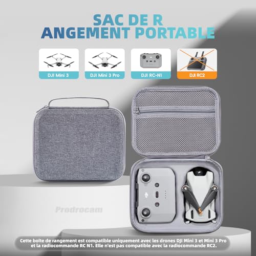 Housse accessoires pour DJI Mini 3 et pack Fly More Combo étui rigide de transport - 2