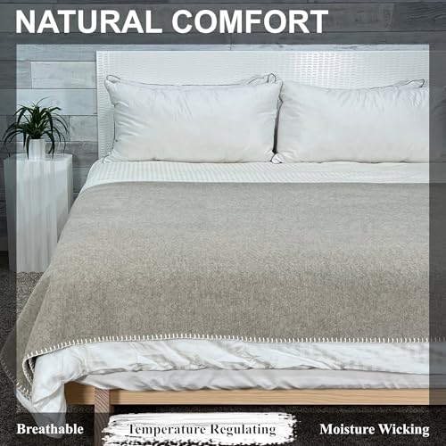 Ektos 636824220555 100% Virgin Wool Blanket, 90 Inch X 66", Heavy Duty Camp Gear, Cold Weather Bedding  thumb #3