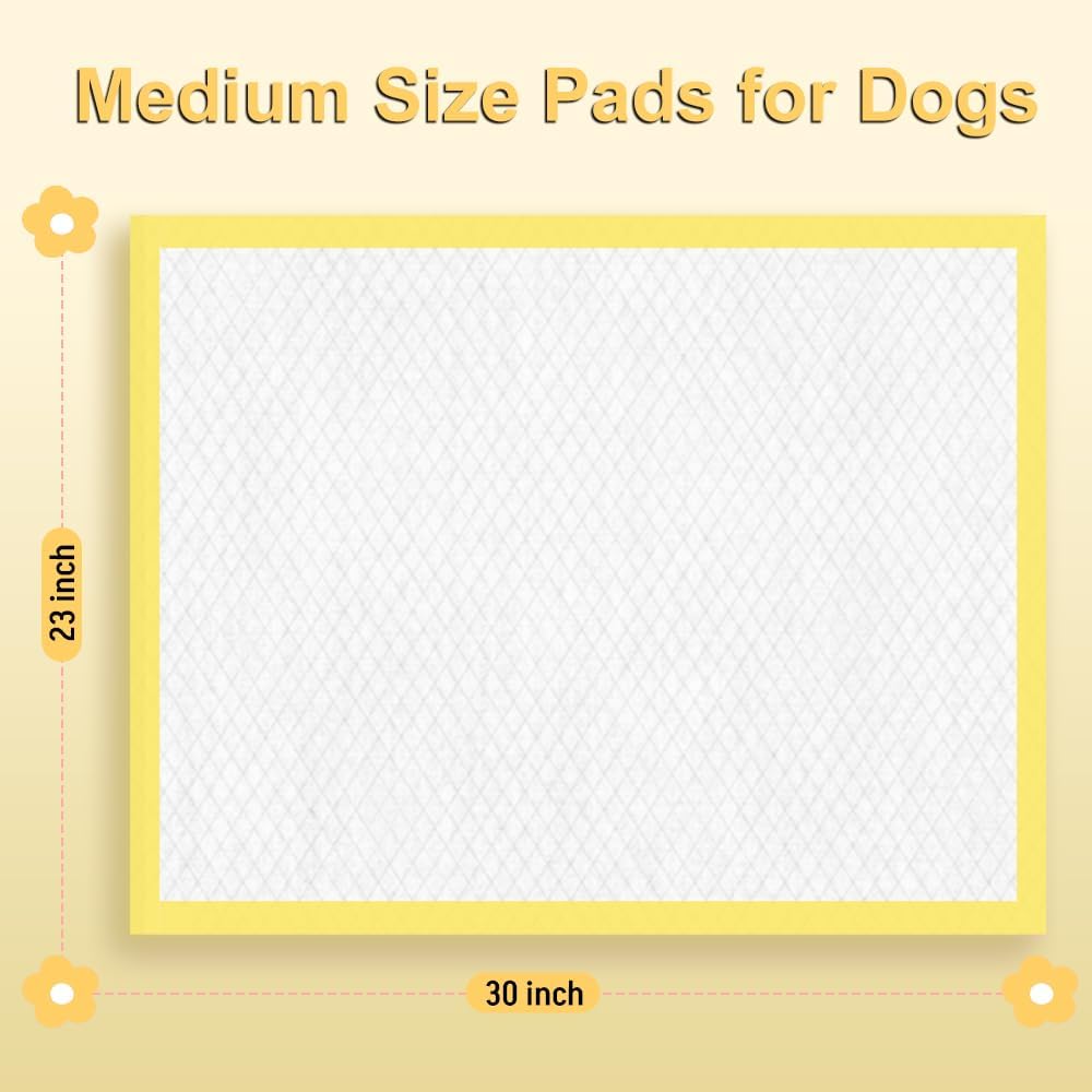 Puppy Pads 23"x 30" with Leak-Proof Quick-Dry Design, 40 Count Pee Pads for Dogs Potty Training, 6-Layer Absorbency Dog Pee Pads, Yellow