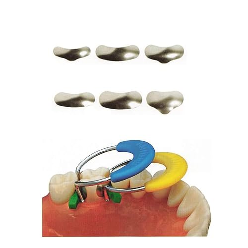 Miniatura 5 de SNAWOP Bandas de matriz dental 50m Diente Interproximal Seccional Contorneado Matrices Metálicas Recarga 100PCS Sistema de Matriz Suave (Grande con