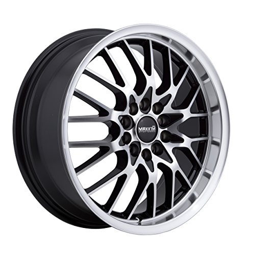Maxxim CHANCE Black Wheel with Painted and Machined Lip and Face (16 x 7. inches /5 x 112 mm, 40 mm Offset)