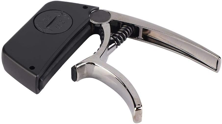 Guitar Capo Tuner Clip On Tuner Digital Electronic Tuner Acoustic for Guitar Bass(Bronze)