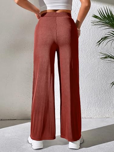Image of Preneum Women High Waist Korean Wide Leg Trousers, Loose Fit Casual Lounge Pants, Travel, Office & Streetwear Comfortable Stylish Bottom Wear (Available Plus Size)