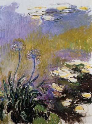 Peinture à l'huile Agapanthus Monet reproduction d'art sur toile premium 36x48