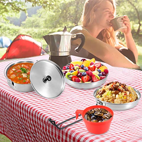 Popote de camping avec casserole, poêle et tasse | Set de cuisine pour randonnée - 5
