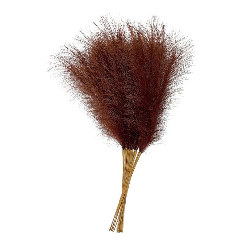 Sztuczna trawa Pampas, Symulowana trawa pampasowa, wielokolorowa, 21,65 cala, opakowanie 10 sztuk(Deep Coffee Color)