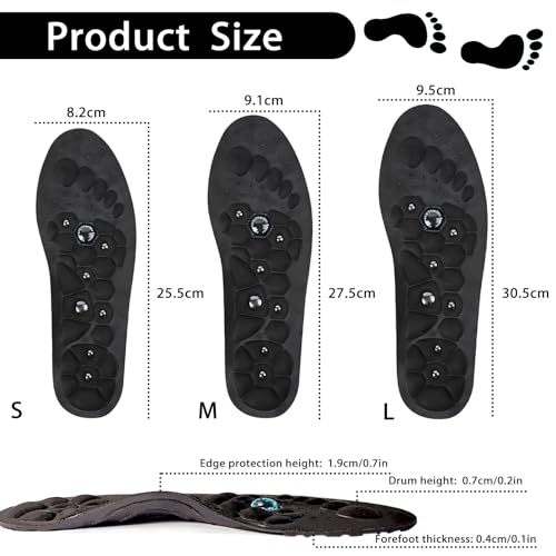 Image of Magnetic Acupressure Insoles - Get Relief for Painful Feet (Black, S(35-38))