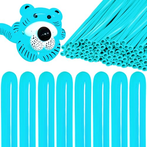 Image of 260 Teal Blue Long Balloons for Balloon Garland Thickening Skinny Latex Twisting Animals Modeling Christmas Birthday Wedding Party Festival Decorations 100pcs