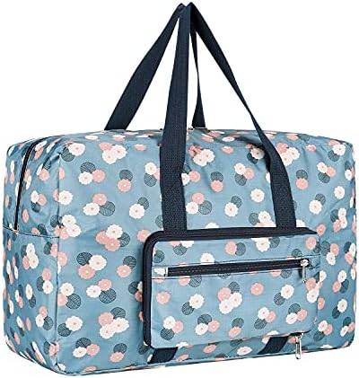 F.FETIVIN Weekender Bag Carry On Bag Travel Duffle Bag Medium Overnight Bag for Women and Girls(BLUE)