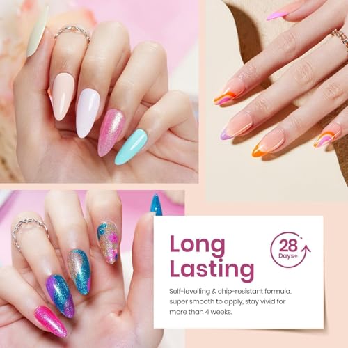 Image of Beetles Gel Nail Polish Set, 36 Colors Gel Polish Set Sparkle Red Pink Glitter Black Nail Kit Free Journey Collection with 3Pcs Base Top Coat Soak off Uv Gel Polish Manicure Kit