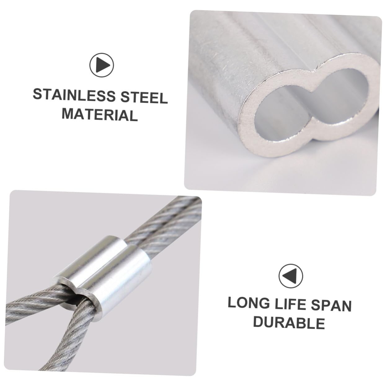 320 pièces Manchons Aluminium à Double pour Câble Acier Sertissage Boucle de Câble Résistant Corrosion Serre Cable pour Travaux Agricoles et Mariage