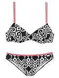  Buffalo Damen Bügel Bikini (Schwarz-Bedruckt, 36 C)