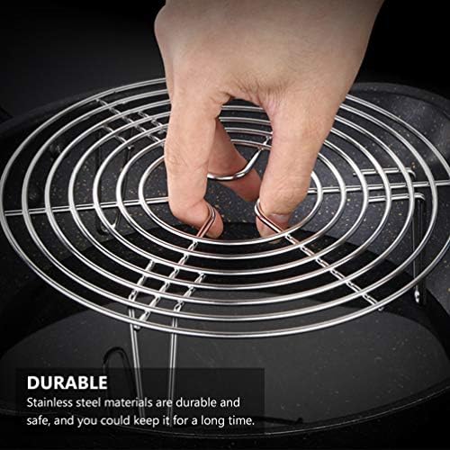 Hemoton Round Cooking Cooling Racks Stainless Steel Round Rack for Steaming Rack and Air Fryer Cooking Steamer Rack for Air Fryer Pressure Cooker Oven 16X7cm