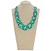 Coiris Statement Chunky Acrylic Chain Link Choker Necklace Fashion Women Collar Necklaces Acrylic Resin Chain Necklace(N0097-Texture Teal)