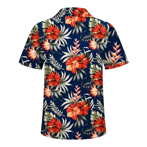 Image of Hawaiian Shirt for Men Tropical Shirts Summer Beach Button Down Short Sleeve Luau Aloha Floral Cruise Vacation Outfit 2026