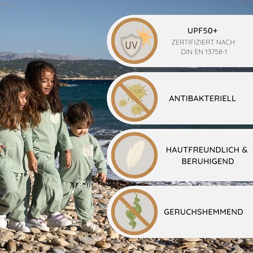 Poppy Mojo UPF 50+ Kinder UV-Schutz Shirt | Sonnenschutz Kleidung für Baby & Kinder | Kinder T-Shirt UPF50+ | Hautfreundlich, Atmungsaktiv, Smartcel™ Stoff mit Zinkoxid 74-80 (6-12M)