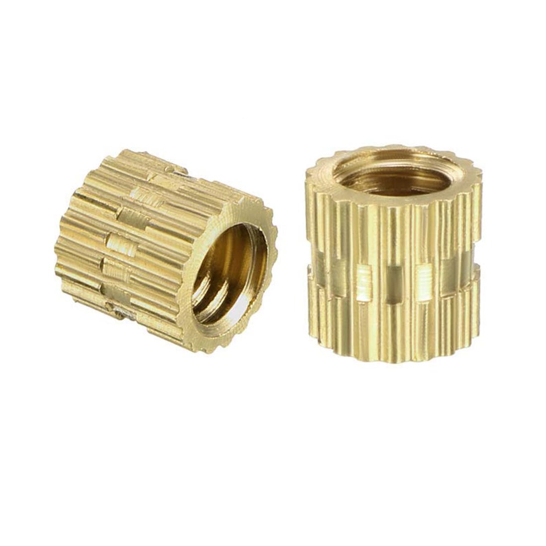 TA-VIGOR 50Pcs Threaded Insert Knurled Nuts for Plastic, M4 x 5mm x 5mm OD Brass Female Heat Inserts, Brass Embedment Nuts for 3D Printing