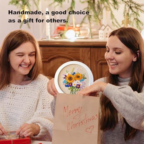 Image of KLOSN 4 Sets Embroidery Kits for Beginners, Ribbon Embroidery Patterns & Easy Embroidery Stitches Kits, Needlepoint Kits for Adults, Beginners Embroidery Kits for Adult Include Video Tutorial