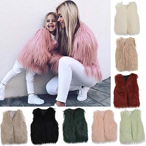 Girls Boys Faux Fur Vest Coat Toddler Kids Fleece Fuzzy Furry Jacket Coat Plush Thick Warm Outwear Winter Clothes3