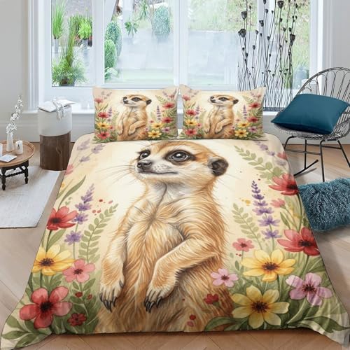 Housse de couette suricate 3D en microfibre durable de qualité supérieure - 4