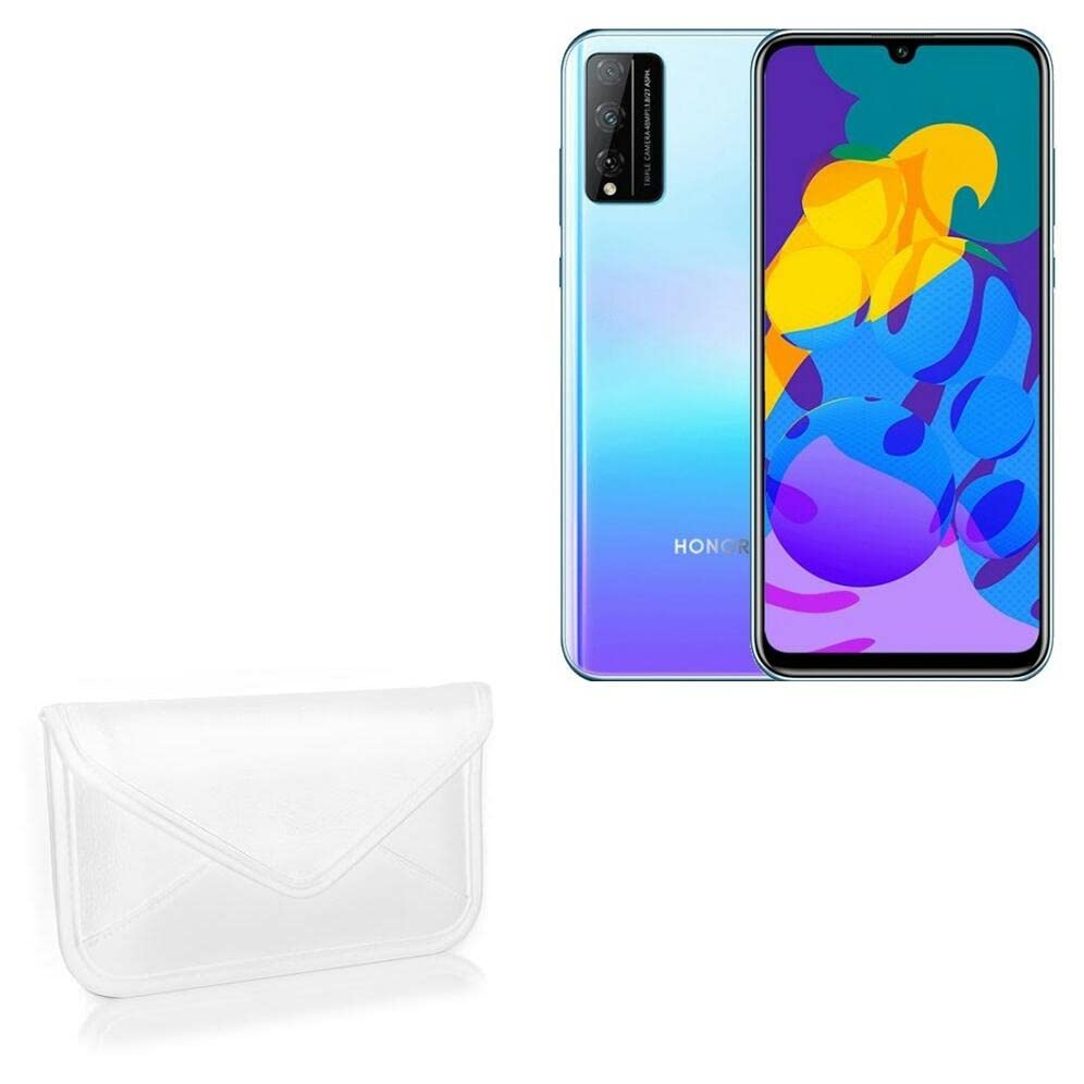 BoxWave Case Compatible with Honor Play 4T Pro - Elite Leather Messenger Pouch, Synthetic Leather Cover Case Envelope Design - Ivory White