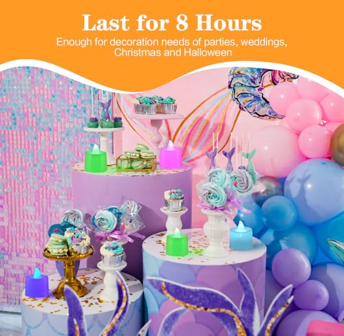 Image of KOABY 25 Pack Flickering Flameless Votive Candles, Last 8H+, Colorful Lights, No Timer