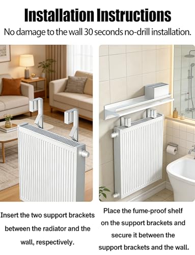 Porte-serviettes radiateur sans perçage isolant thermique - 8