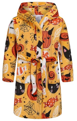 Image of Kids Hooded Bathrobe Girls Soft Plush Hooded Flannel Pajamas Sleepwear Boys Spa Robe