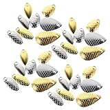 Zerodeko Cuchillas de Pesca Giratorias 400 Piezas Multiformato Dorado y Plateado para Hacer Señuelos Componentes Metálicos para Agua Salada y Dulce, Suministros para Spinnerbaits