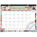 Desk Calendar 2024 - Jan. 2024 - Dec. 2024, 12 Monthly Desk/Wall Calendar 2024,16.8' x 12', Thick Paper with Corner Protectors, Large Ruled Blocks - Floral