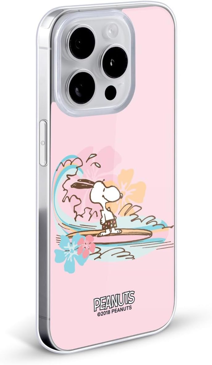Head Case Designs Officially Licensed Peanuts Surf Beach Snoopy Gel Case [Military Grade Protection] Compatible with Apple iPhone 14