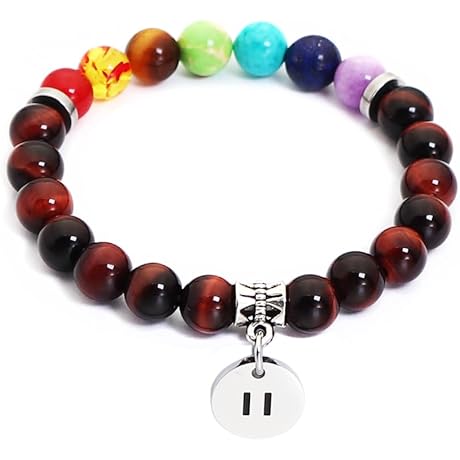 Natural Stone Pause Bracelet - 7 Chakras Balance and Mindfulness