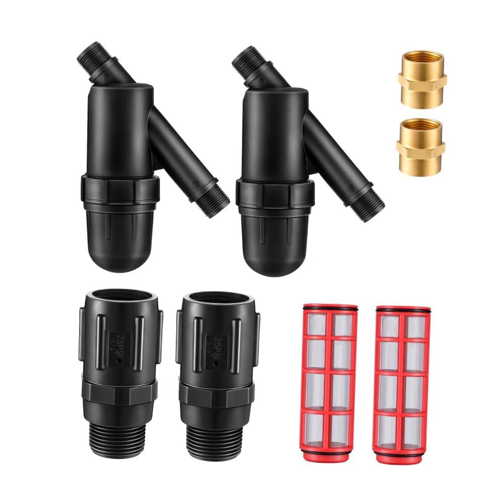 2 Set Regolatore Pressione 25 PSI con Filtro Y per Irrigazione Orto e Siepi