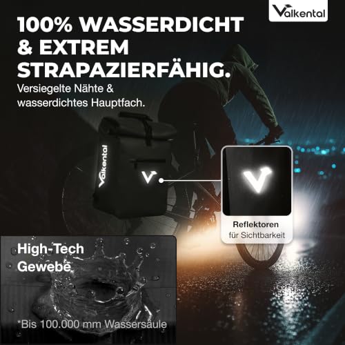 Valkental® 3in1 Fahrradtasche [Bis 25L] - Das Original - Geeignet als Gepäckträgertasche… – Ansicht 6