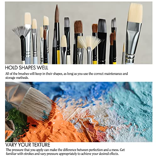 Artify 10 Pieces Paint Brush Set, Intermediate Series, Includes A Carrying Case, Premium Hog Bristle Brushes For Acrylic And Oil Painting (Green - Hog Bristle) #TOP3