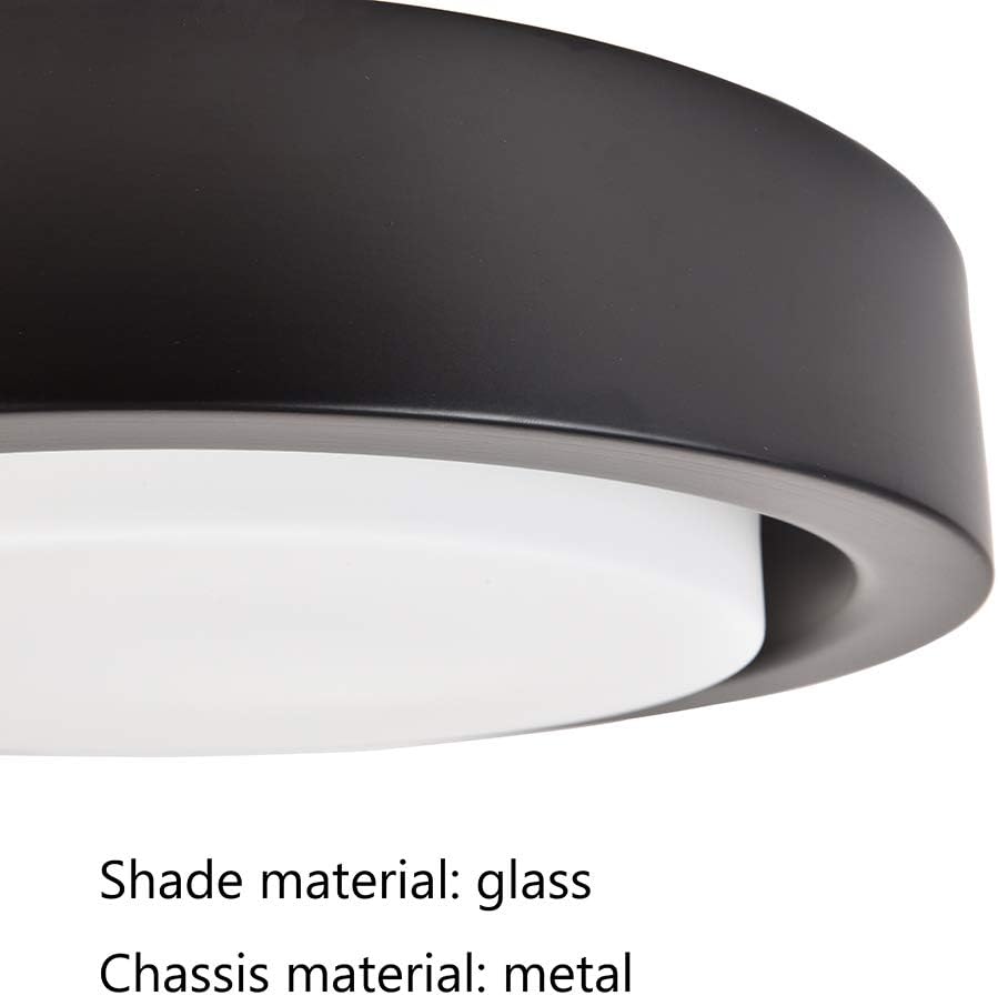 COTULIN 12.8 Inch Black Metal Glass Flush Mount Ceiling Light,Round Ceiling Lighting Fixture for Hallway Bedroom Closet Living Room Kitchen Stairwell