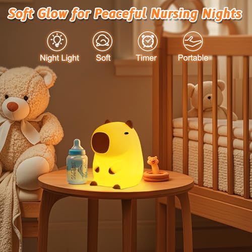 Veilleuse capybara silicone haut de gamme à intensité variable