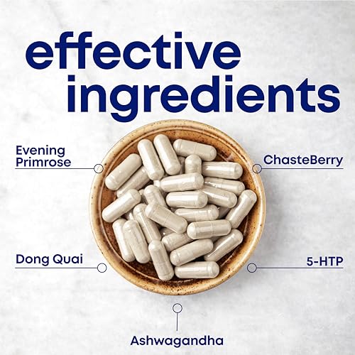 Image of her own PMS, Supports PMS Symptoms, Promotes Positive Mood, Natural Hormone Balance, Helps Relieve Cramping, Hot Flashes Menopause Relief, Gluten and Soy Free, Vegan, 30 Capsules, 30 Servings
