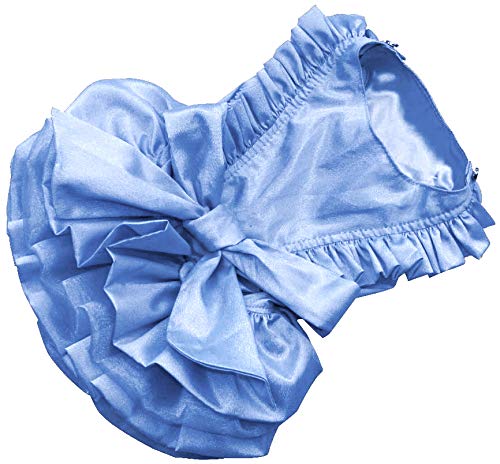 Puppy Face Dog Dress for Small Dogs Puppy Clothes Girl Dog Princess Skirt Outfits Cat Lace Apparel (Small, Sky Blue) - Image 4
