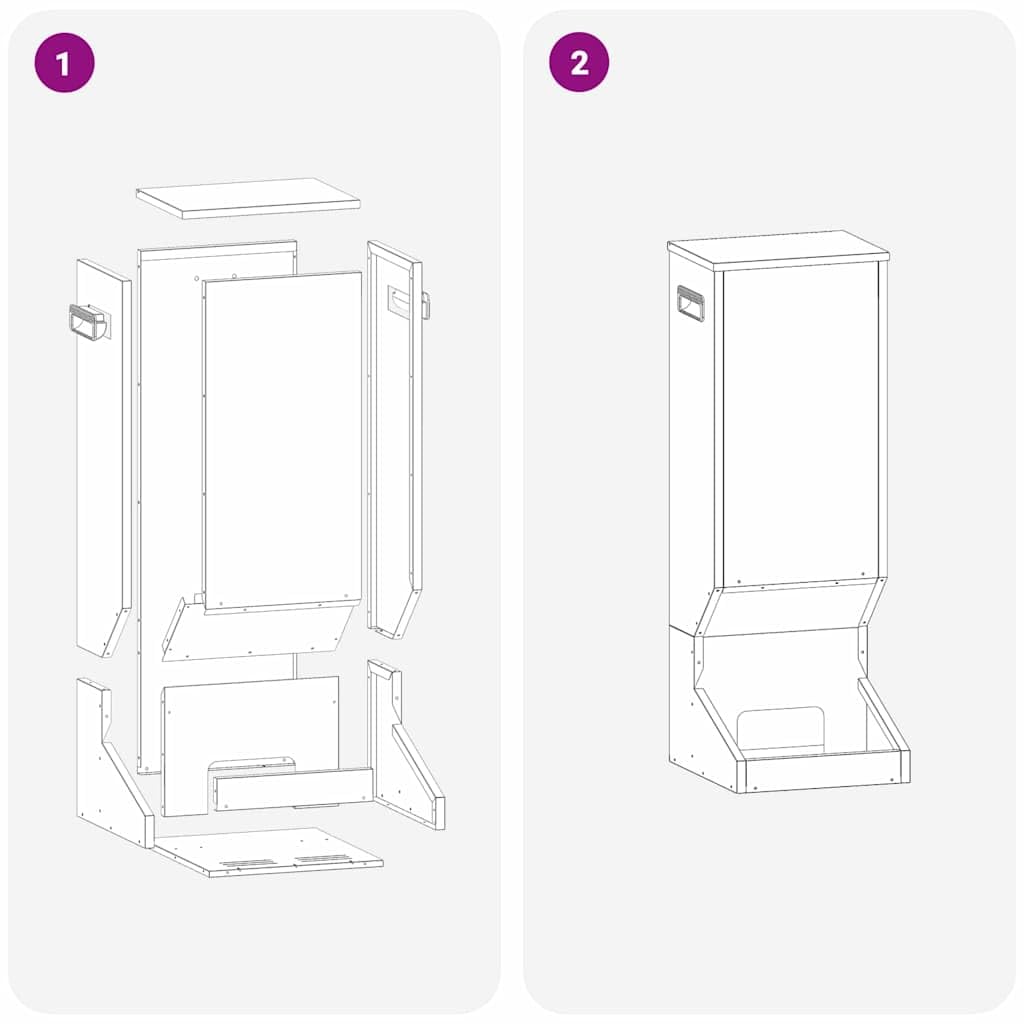 vidaXL Comedero para Ciervos Plateado 28 x 30 x 80 cm, Comedero Exterior para jardín y terraza, Accesorio Moderno en Acero para atraer Animales y Ciervos