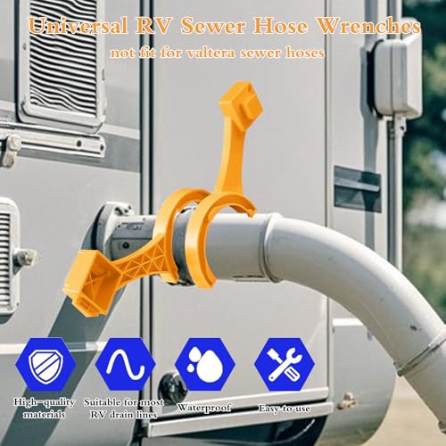 Image of 2 PCS RV Sewer Hose Wrench, Multi-Purpose Sewer Hose Connector Wrench for Connecting and Disconnecting Sewer Hoses, Fits 3-Inch and 4-Inch Male /Female RV Sewer Caps, RV Accessories