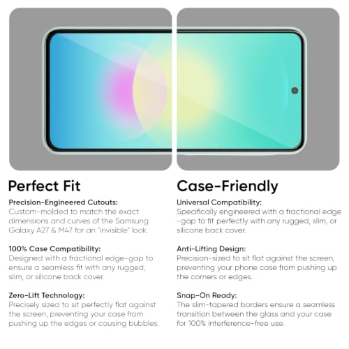 Image of POPIO Military-Grade Gorilla Tempered Glass For Samsung Galaxy A27 / M47 | 9H Hardness, Edge-to-Edge, Bubble-Free