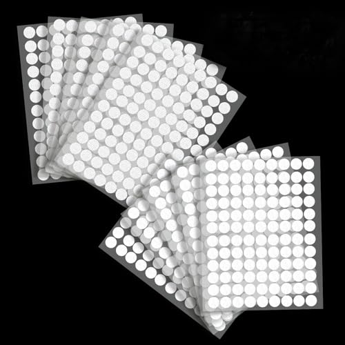 Oderra 1080 Pcs Scratch Autocollant Rond, 540 Paires de Points Auto-adhésifs Ronds de 10 mm, Pastille Scratch Autocollant, pour DIY, Artisanat etc