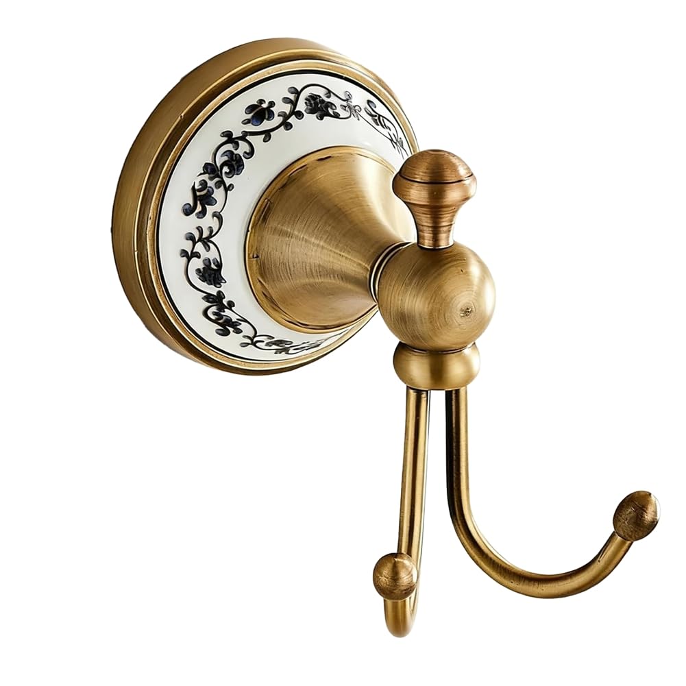 Hndhbfgrt As Shown Brass Wall Mounted Towel Hook For Bathroom, Holder Heavy Duty -In Coat Robe Hook For Kitchen, Bedroom, Hotel