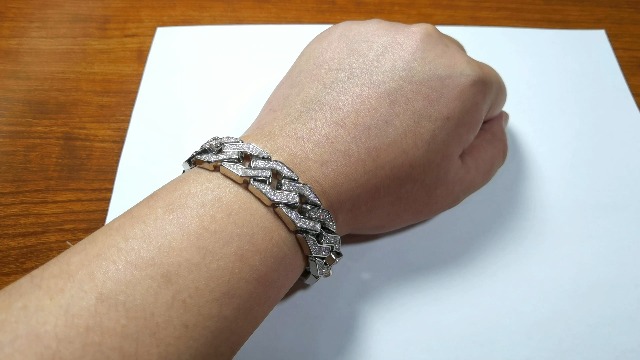Cuban Link Bracelet With Zircon Inlay - Iced Out Hip Hop Curb Chain For Men & Women