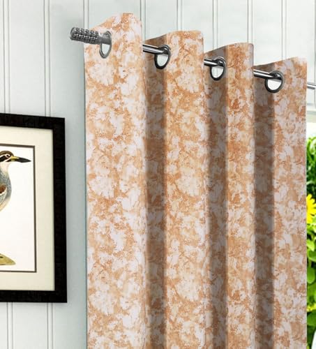 Image of Homestan Abstract Design Velvet Long Door Curtains 9 Feet Long Set of 2 for Home Decor (9 X 4.5 Feet, Off White)