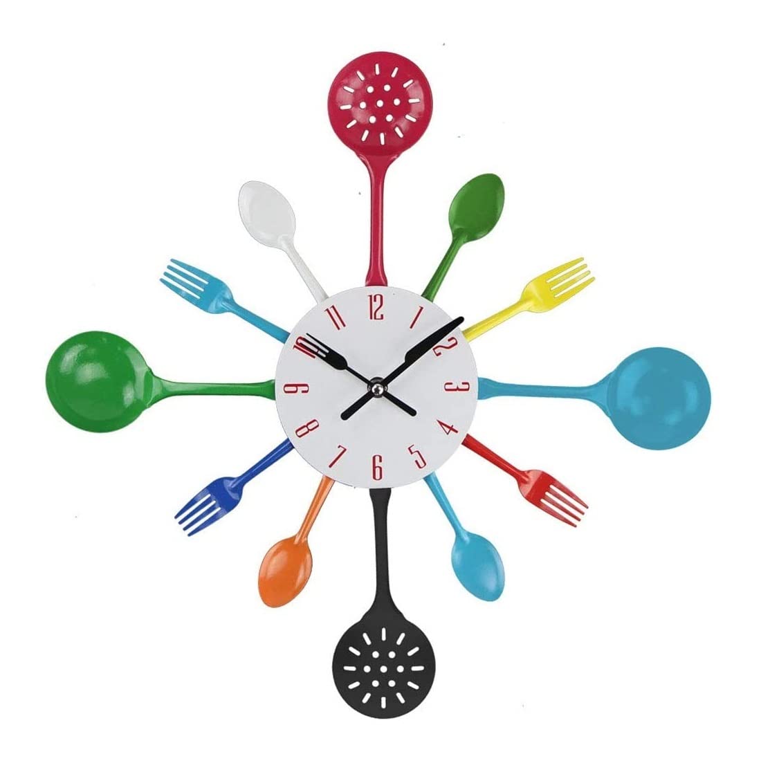 GPDNBIEU, 3D Modern Creative Cutlery Kitchen Spoon Fork Wall Clock Room Home Decoration Clocks for Living(A)