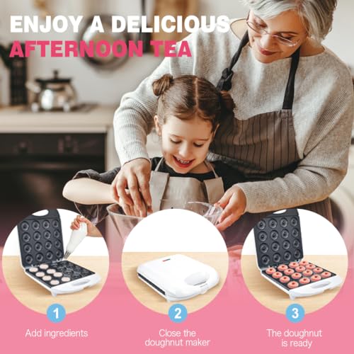 Image of DSP Mini Donut Maker | Non-Stick, 2 Inch, 16 Donuts, Cool-Touch
