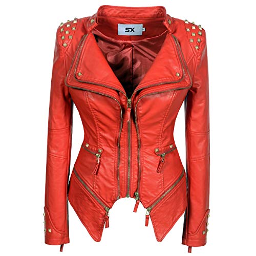 新品　LUSTER FAKE LEATHER JACKET Vintage Leather Jacket with Zipper Lapel - Washed Effect