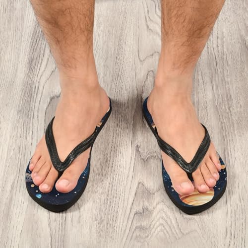 Womens Flip Flops Space PlanetsNon-Slip Casual Beach Slippers Rubber Sandals214B28214